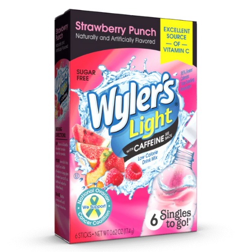 WYLER'S LIGHT STG WITH CAFFEINE STRAWBERRY PUNCH 6 CT