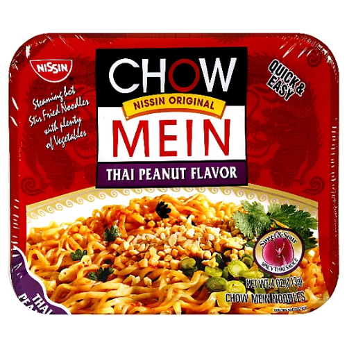 NISSIN CHOW MEIN NOODLE THAI PEANUT FLAVOR 4OZ