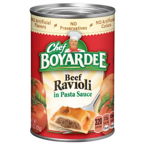 CHEF BOYARDEE RAVIOLI BEEF IN TOMATO & MEAT SAUCE 15OZ