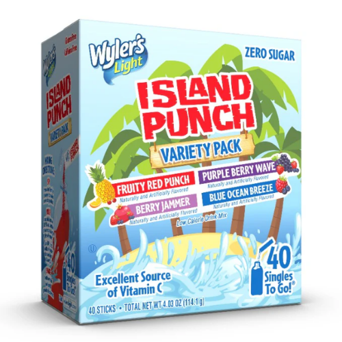 WYLER'S LIGHT ISLAND PUNCH STG VARIETY PACK 40 CT