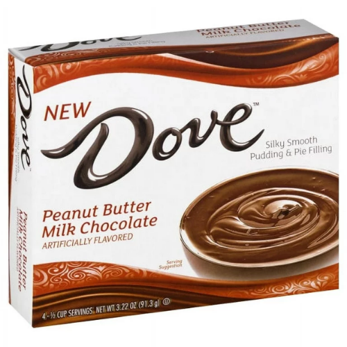 DOVE PEANUT BUTTER CHOCOLATE PUDDING 4 SERVE