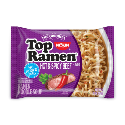 NISSIN TOP RAMEN NOODLES PICANTE BEEF 3OZ