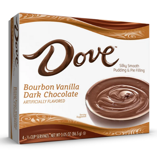 DOVE BOURBON VANILLA DARK CHOCOLATE PUDDING 4 SERVE