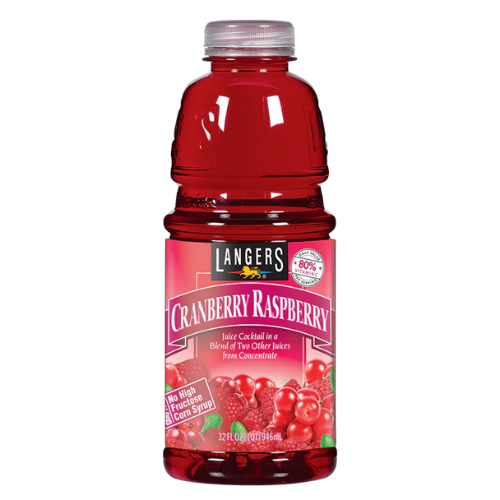 LANGERS FRUIT JUICE CRANBERRY RASPBERRY COCKTAIL, 32OZ