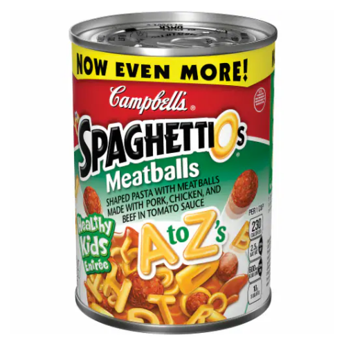 CAMPBELL'S SPAGHETTIOS W/ MEATBALLS 14OZ