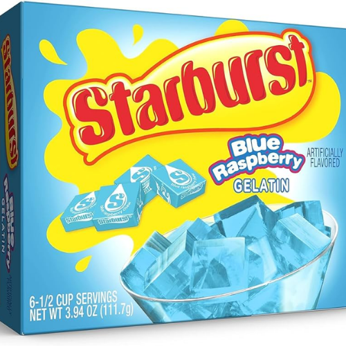 STARBURST GELATIN BLUE RASPBERRY 6 SERVE