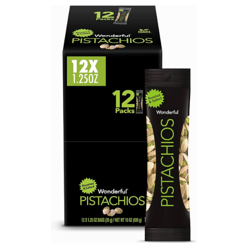 WONDERFUL PISTACHIOS ROASTED & SALTED PISTACHIOS, 1.25OZ