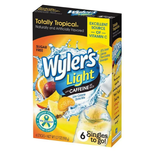 WYLER'S LIGHT STG WITH CAFFEINE TOTALLY TROPICAL 6 CT