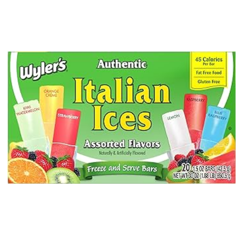 WYLER'S AUTHENTIC ITALIAN ICE ASSORTED 20 CT 1.5 OZ