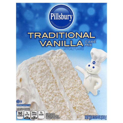 PILLSBURY TRADITIONAL CAKE MIX VANILLA 15.25 OZ