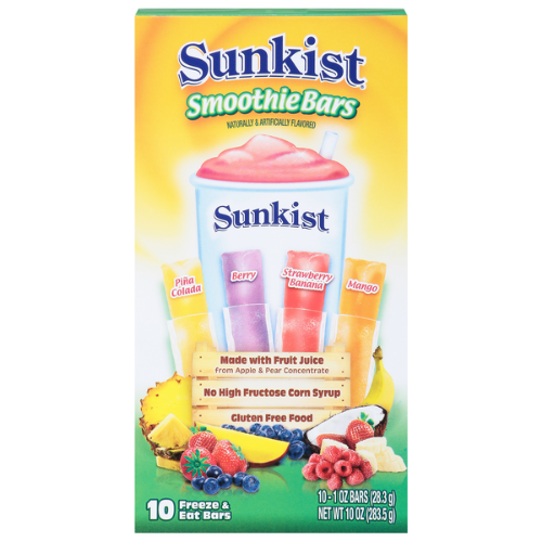 SUNKIST SMOOTHIES BARS 10 CT 1 OZ