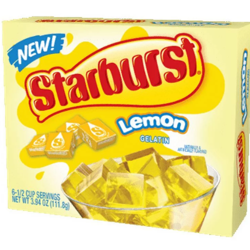 STARBURST GELATIN LEMON  6 SERVE